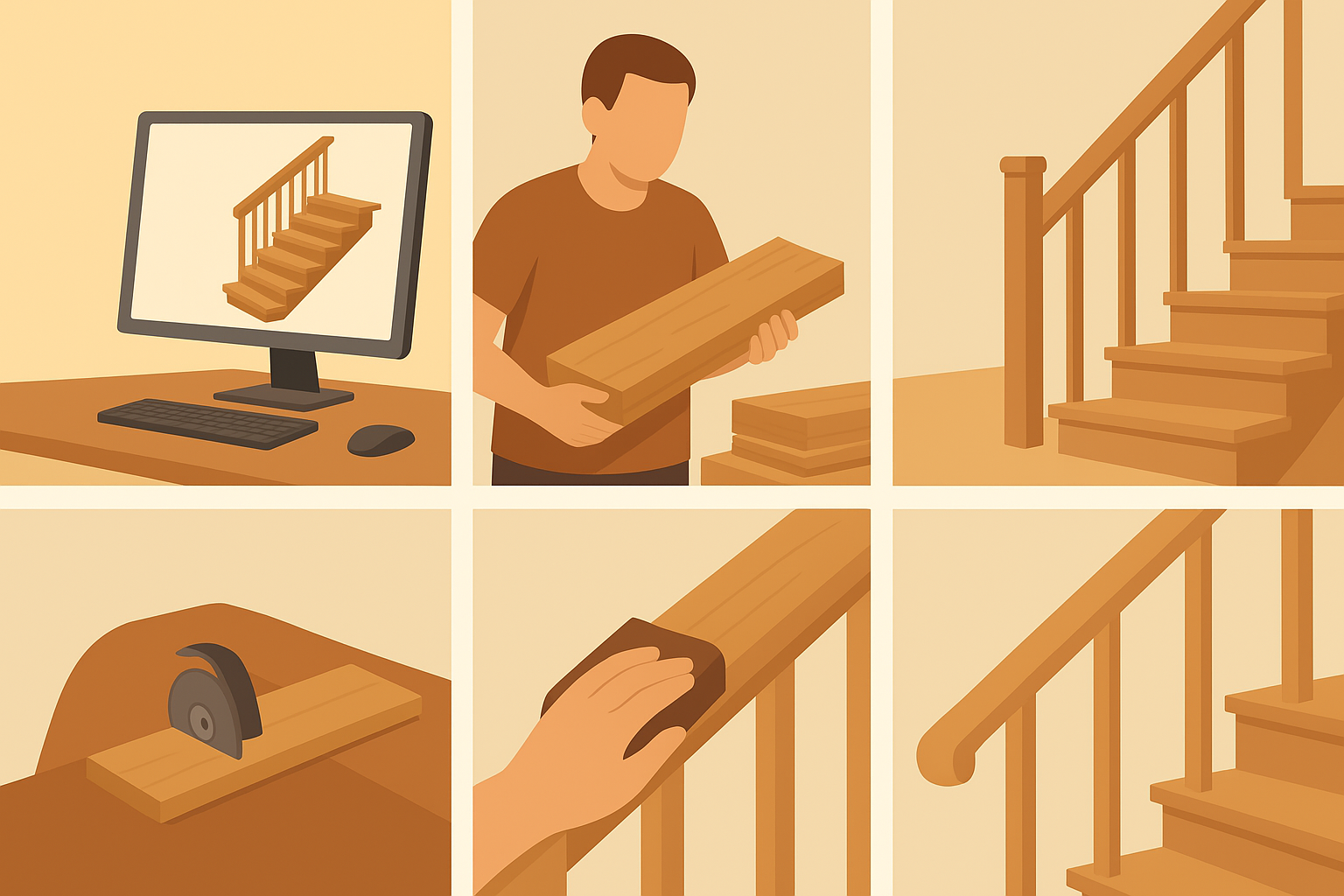 Изготовление деревянных лестниц на заказ